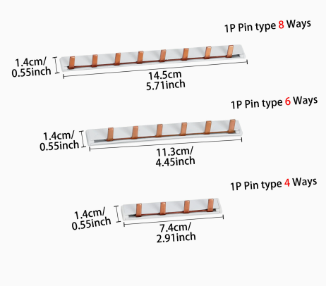 Voltgrid Premium Copper Busbar Pin Type 1P 2P 3P 4P Comb for DIN Rail Circuit Breaker Panel