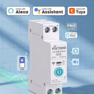 Voltgrid 1P 63A Smart DC Circuit Breaker 12V-80V WiFi Power Metering Switch