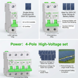Voltgrid DC Miniature Circuit Breaker Premium Series 1P 2P 4P